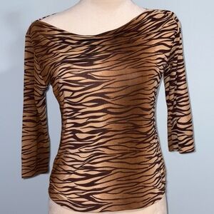 Brown Zebra Print Women's Top